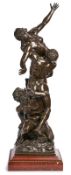 Gr. Bronze nach Giambologna: "Raub der Sabinerin", Barock-Stil, Frankreich um 1870.