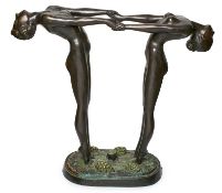 Gr. Bronze "Zwei stehende Aktfiguren
