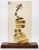 Skulptur Fernandez Arman: "Violine, zersplittert", um 1990.