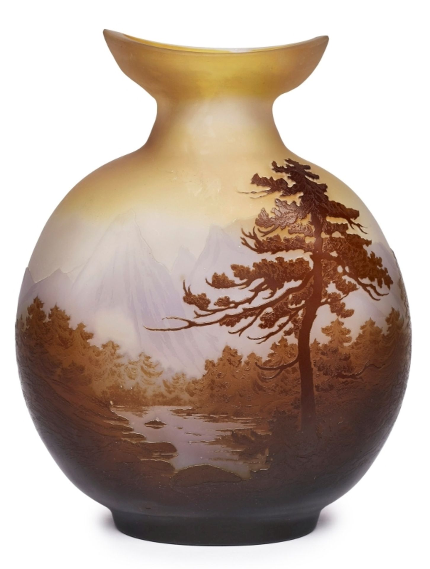 Vase "Gebirgslandschaft", Gallé um 1910.