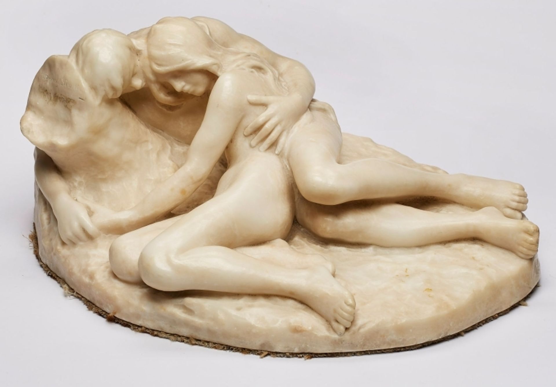 Skulptur Stephan Abel Sinding: Liebende, Jugendstil, um 1900.