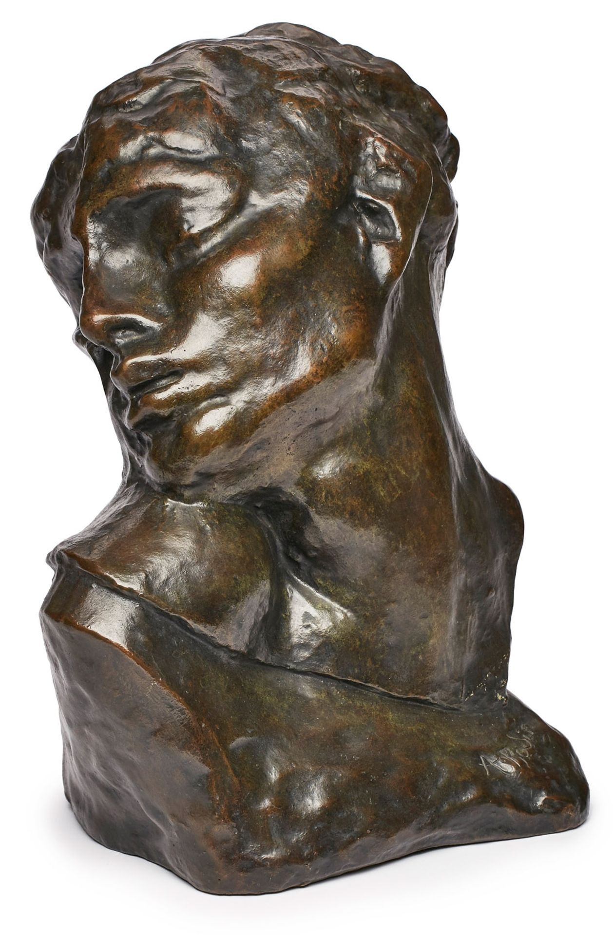 Gr. Bronze wohl nach Auguste Rodin: "Tête de la Luxure", 1. Hälfte 20. Jh. - Bild 10 aus 13