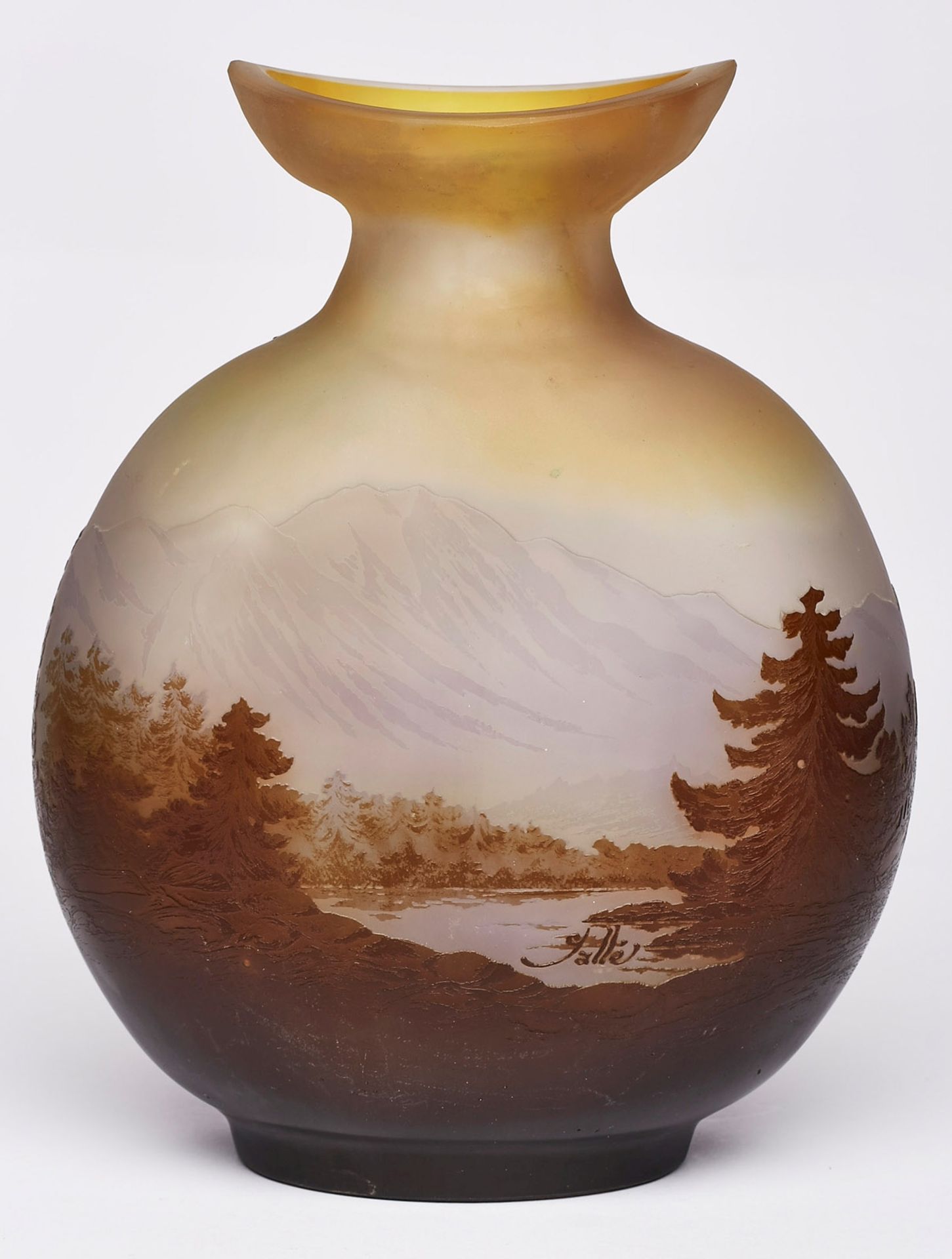 Vase "Gebirgslandschaft", Gallé um 1910. - Bild 2 aus 2