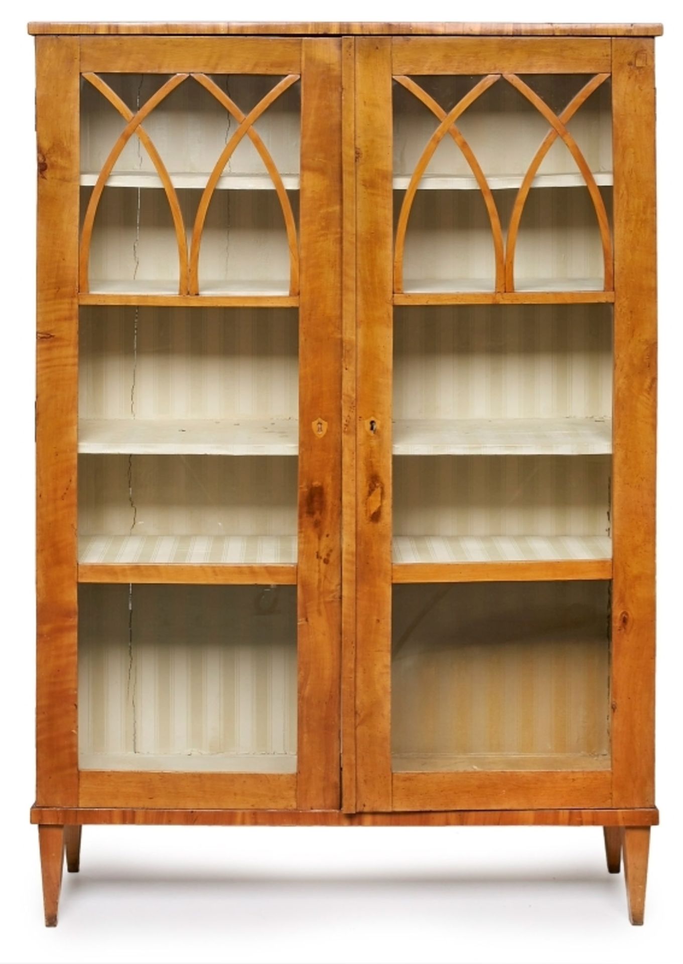 Biedermeier-Vitrine als Bücherschrank, süddt. um 1825-30.