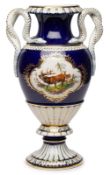 Schlangenhenkelvase mit Hirsch-Motiv, Meissen Pfeifferzeit (1924-´34).