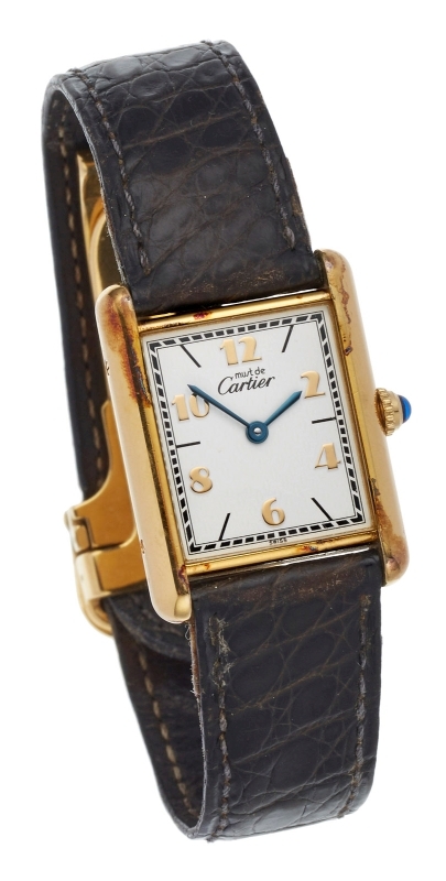 Damenarmbanduhr Cartier "must de Cartier Vermeil Tank Quarz", 1990er Jahre