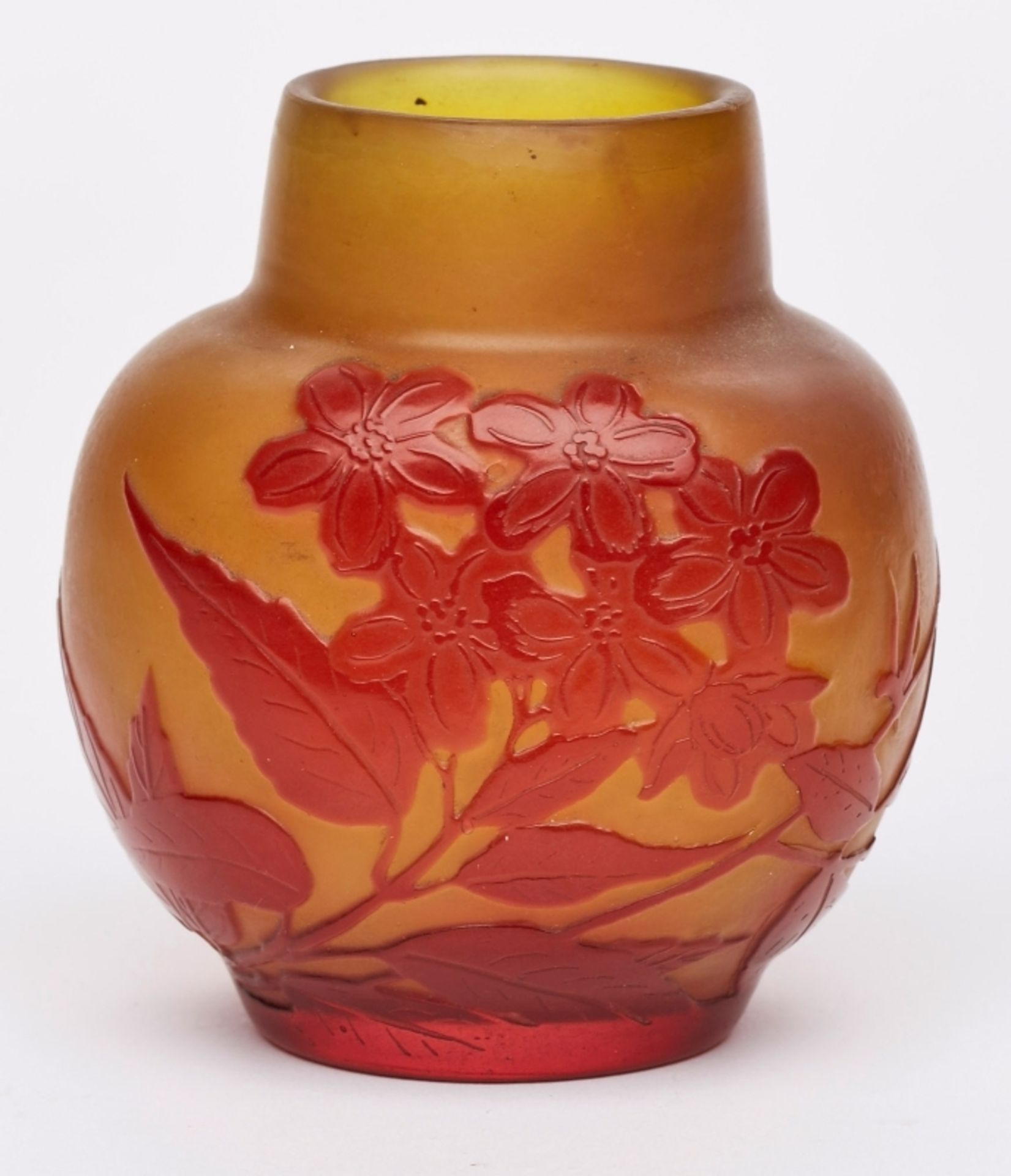 Kl. kugelige Vase, Gallé um 1920.
