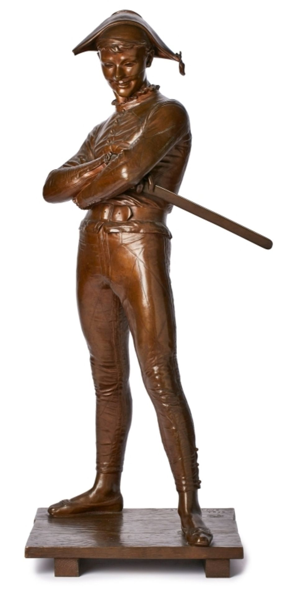 Gr. Bronze Charles René de Saint-Marceaux: "Arlequin", Paris 1879.