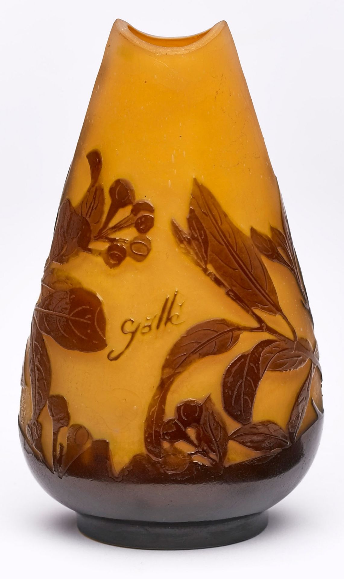 Kl. Vase "Beerenzweige", Gallé um 1910. - Bild 2 aus 2