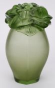 Vase mit Blattrelief, Lalique Ende 20. Jh.