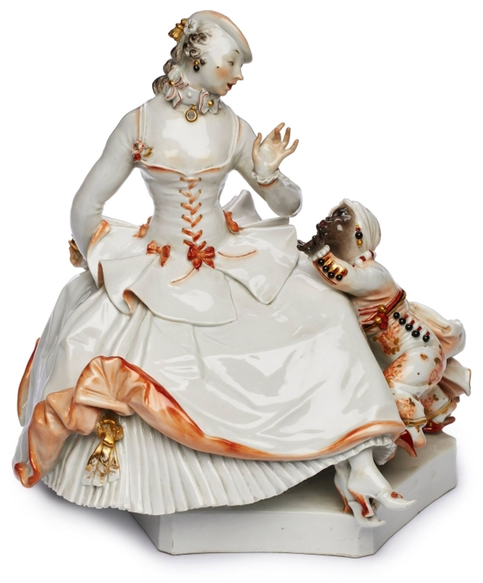 "Dame mit Mohr", Meissen Pfeifferzeit (1924-´34).