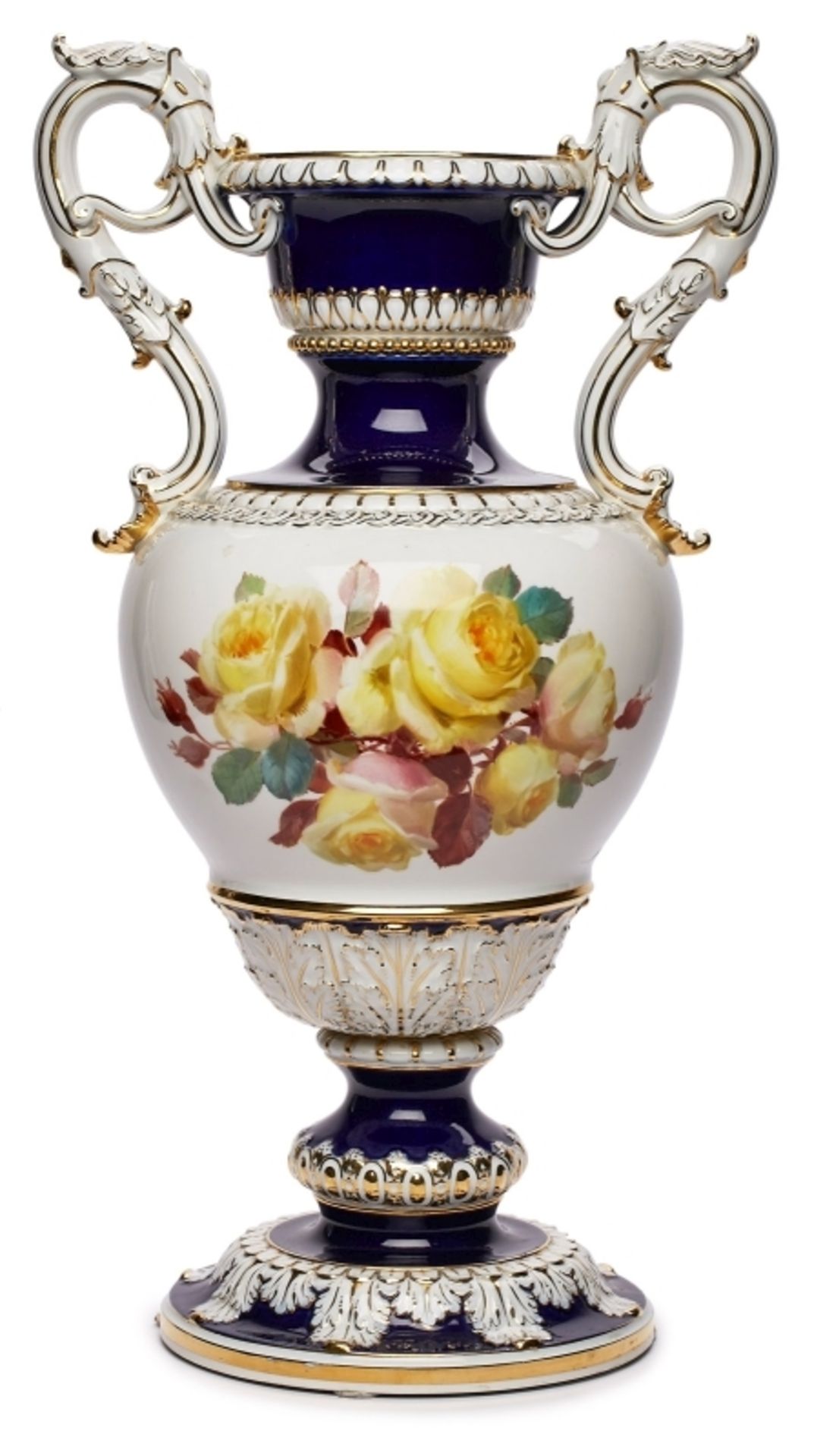 Gr. Prunk-Henkelvase, Meissen um 1890.