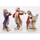 Satz von 3 Figuren aus der "Affenkapelle", Meissen um 1900 - 1966.