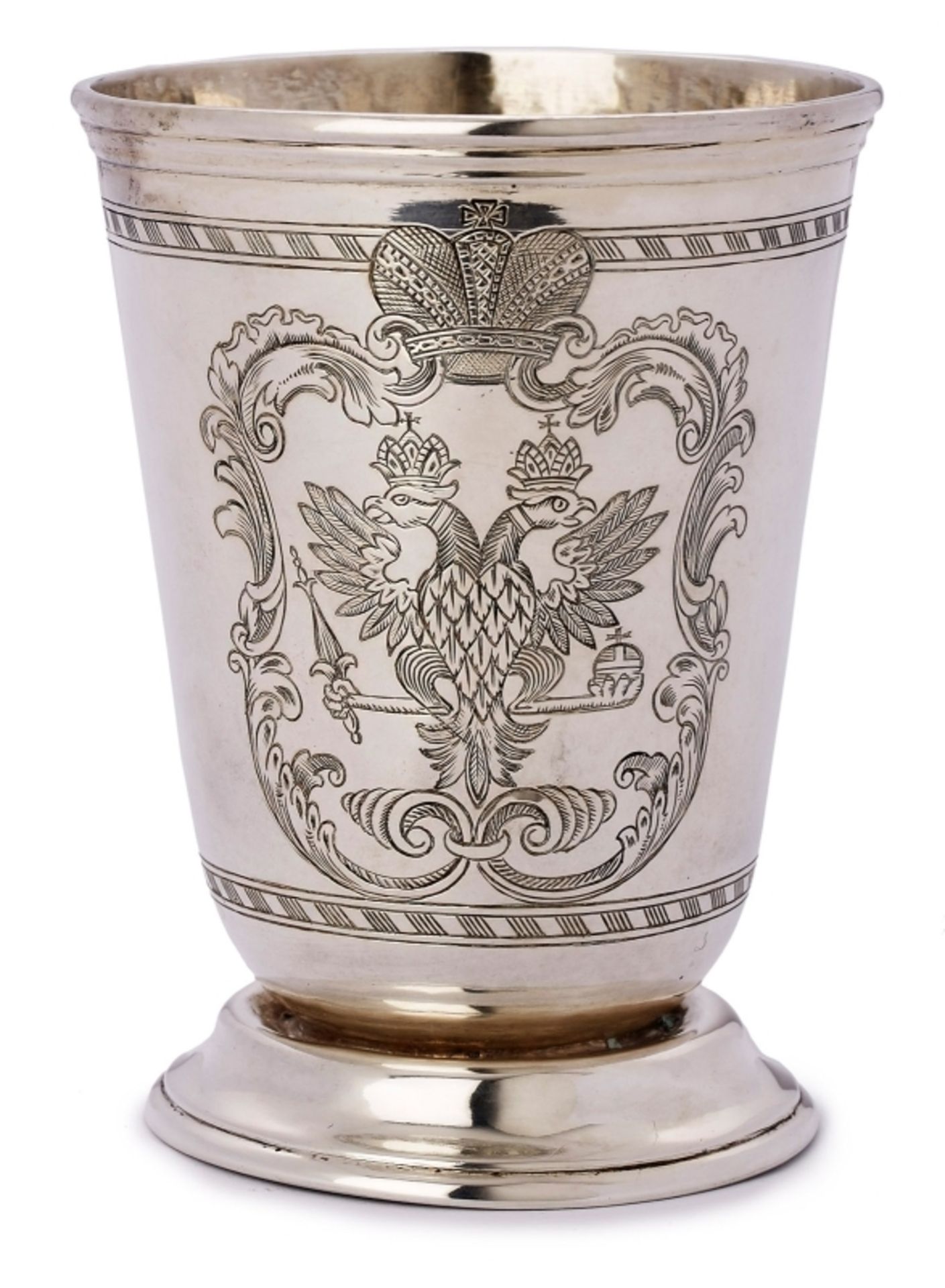 Becher mit Doppeladler-Gravur, Moskau 1747.