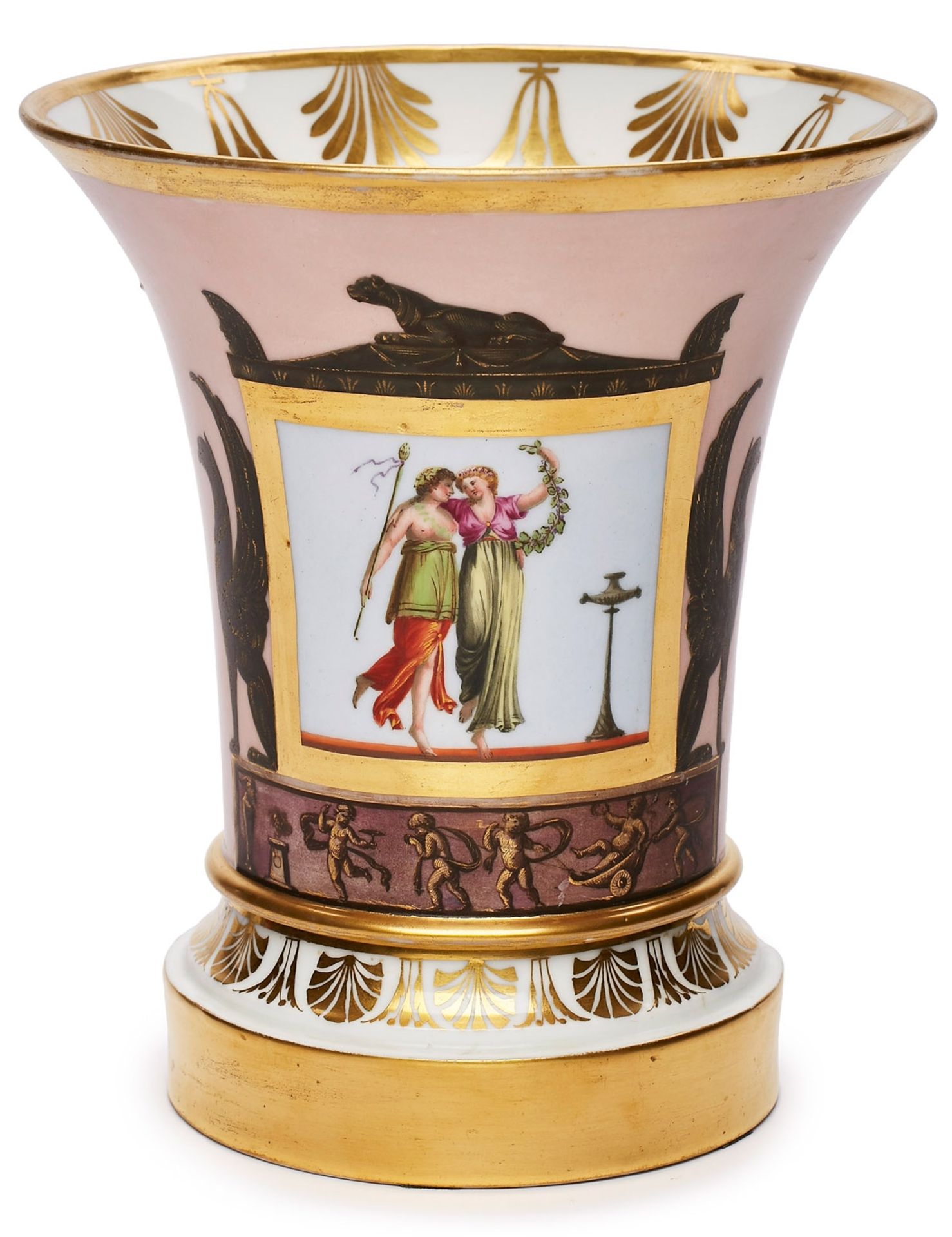Vase auf Sockel, Empire, wohl Paris um 1800. - Bild 2 aus 2