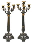 Paar 4-flamm. Leuchter, Empire-Stil, wohl Frankreich 19. Jh.