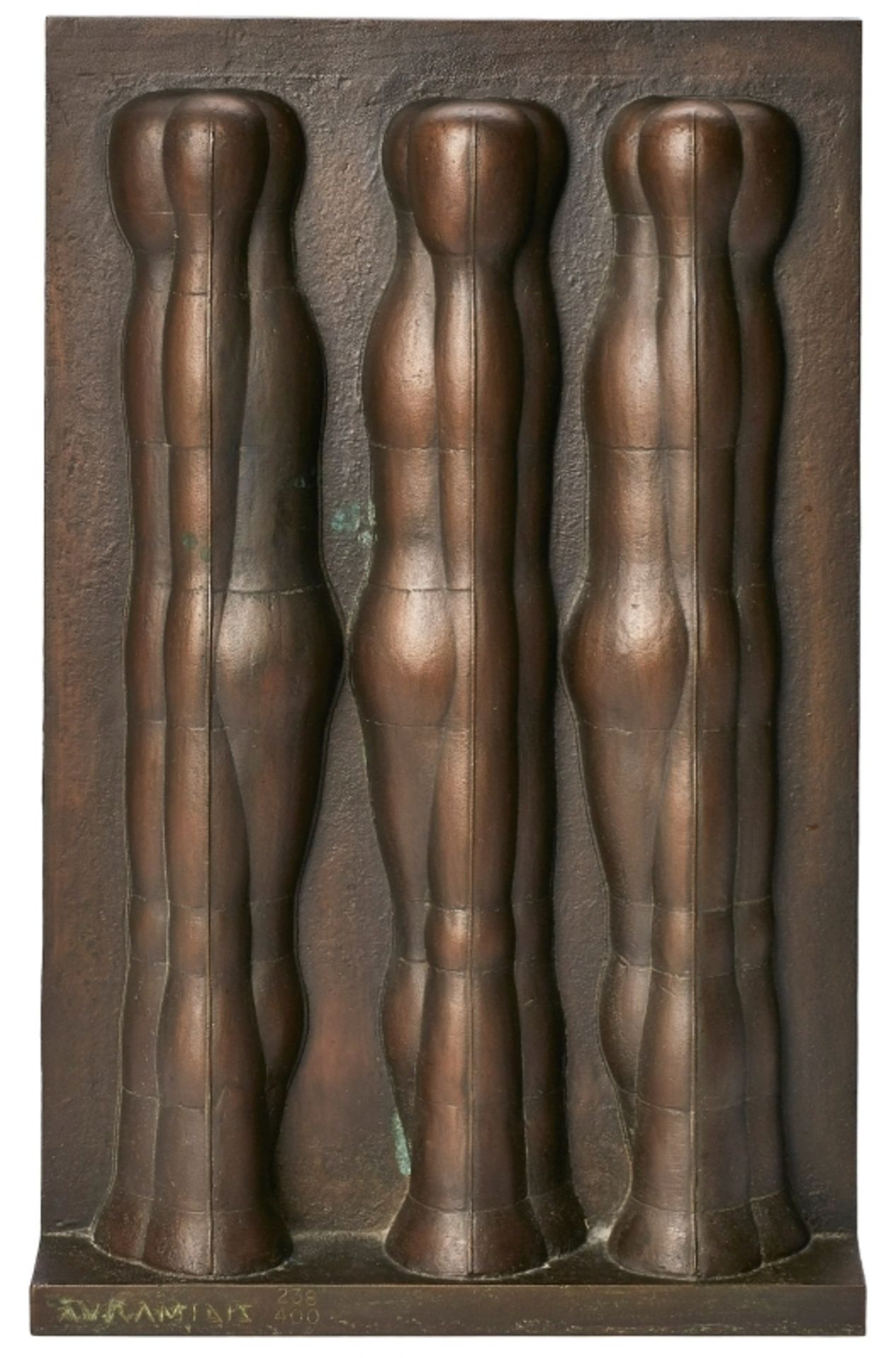 Bronze Joannis Avramidis: "Relief mit drei Figuren", 1977.