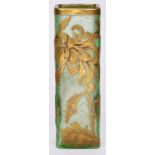 Kl. Vase "Chrysantheme", Jugendstil, Mont Joye/ Legras um 1900.