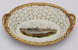 Körbchen mit Ansicht "Dresden", Meissen um 1890.