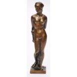 Bronze nach Vorbild der 1920er Jahre: Stehender Frauenakt, 2. Hälfte 20. Jh.