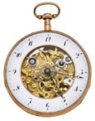 Gr. Skelett-Taschenuhr, wohl Frankreich um 1850