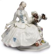 Dame mit Mohr/ "Der Handkuss", Meissen um 1940.