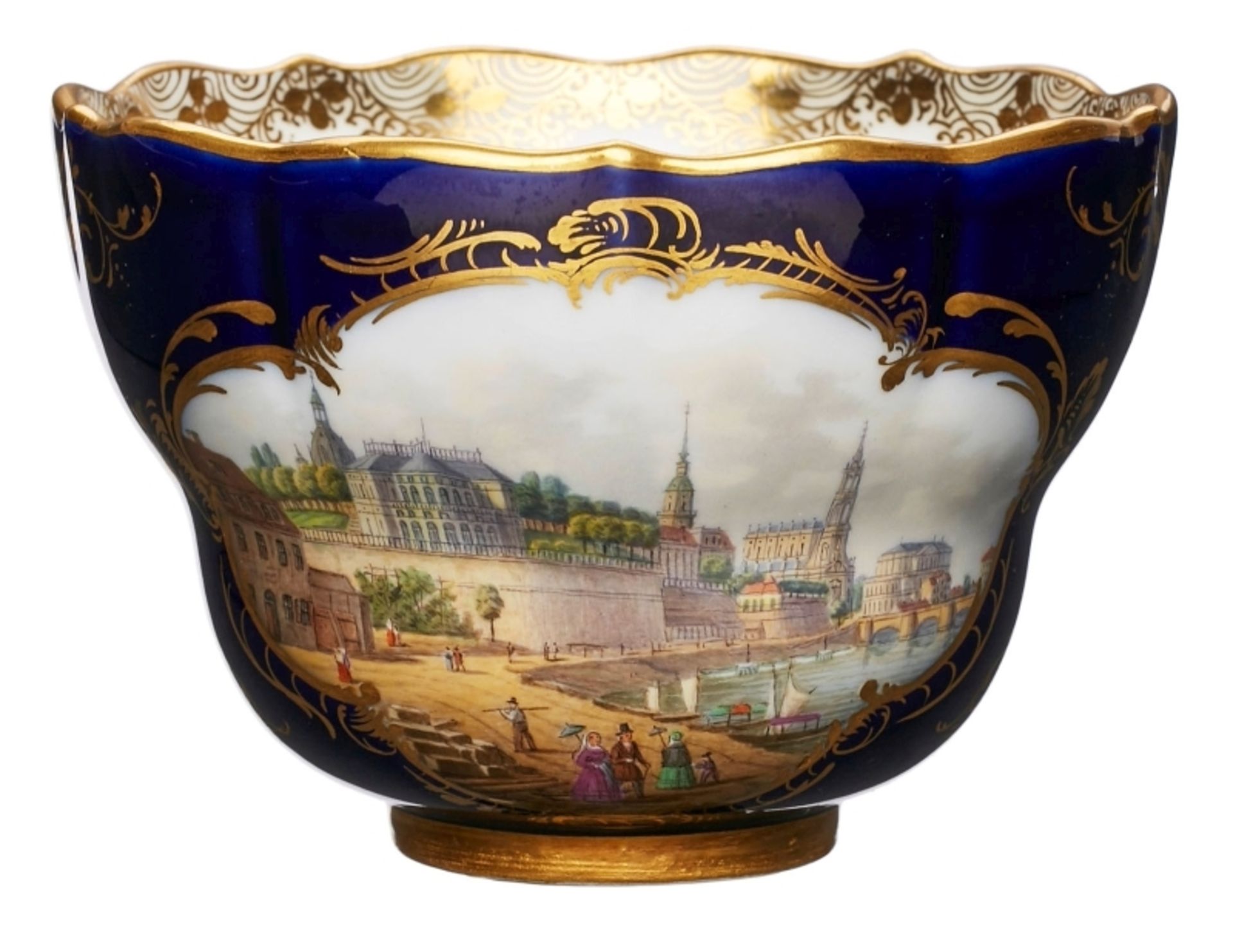 Gr. Tasse "Brühl´sche Terrasse in Dresden", Meissen um 1890.