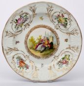 Tiefer Teller mit Galanterie, Meissen um 1750.