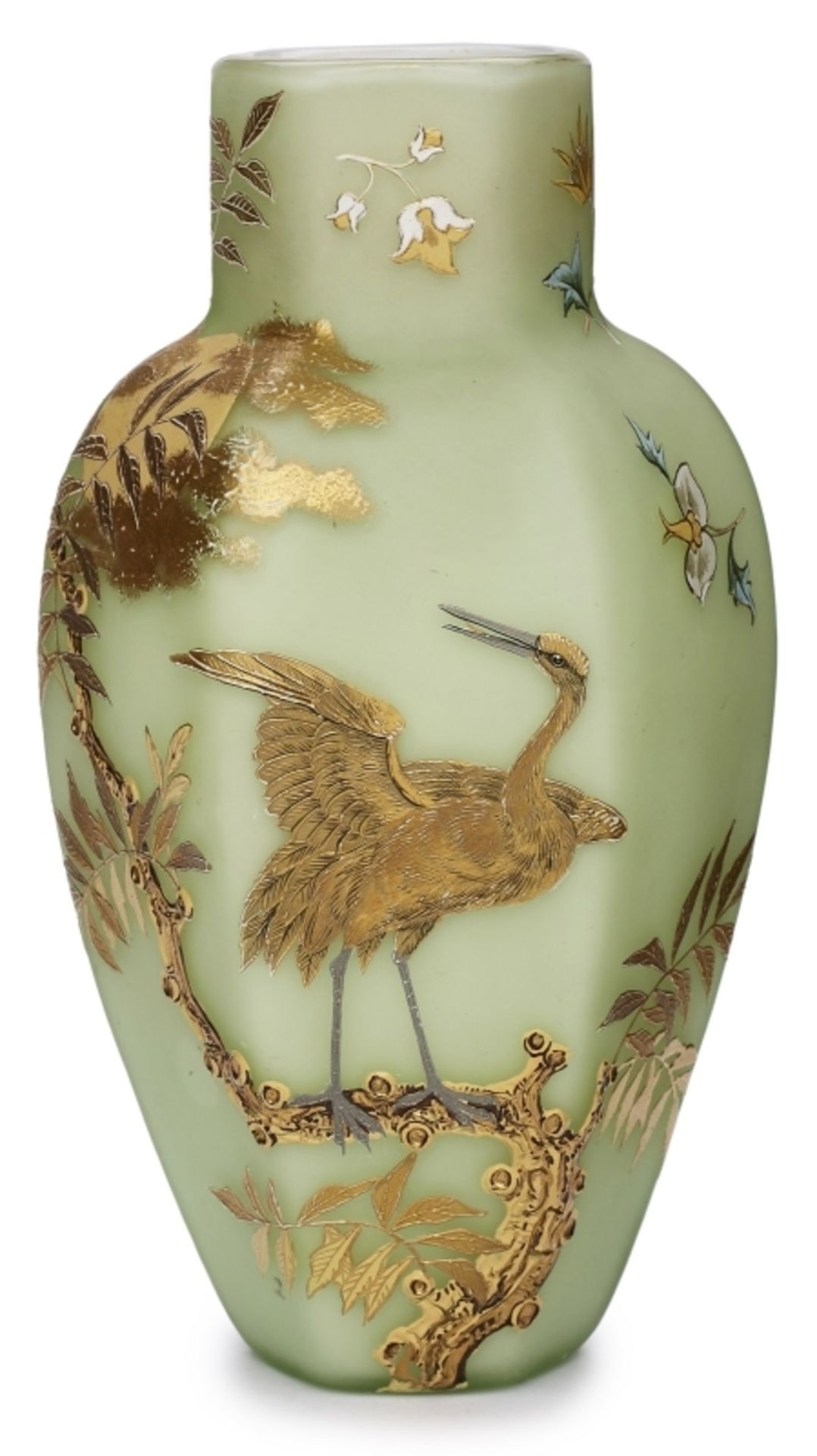 Vase mit Dekor im asiatischen Stil, Jugendstil, wohl Frankreich um 1890.