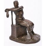 Bronze Edgar Augustin: Sitzende mit aufgestützten Armen, 1977.