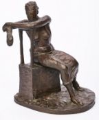 Bronze Edgar Augustin: Sitzende mit aufgestützten Armen, 1977.