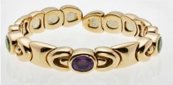 Gold-Armspange m. Amethysten u. Peridots