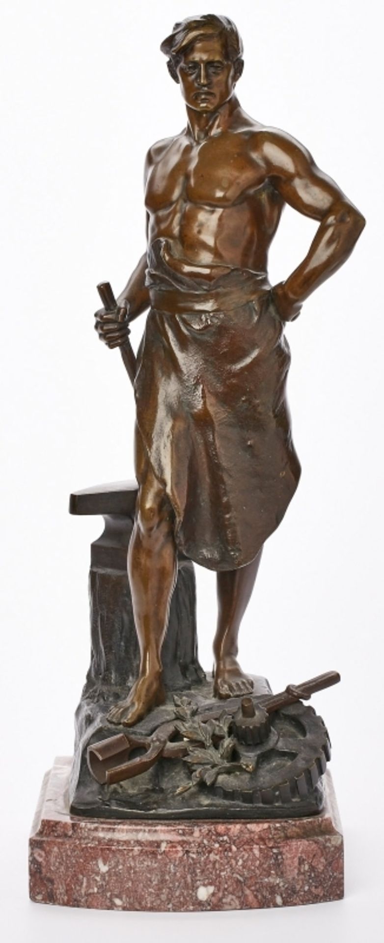 Bronze Paul Ludwig Kowalczewski: Schmied/ "Die Arbeit", Ende 19. Jh.