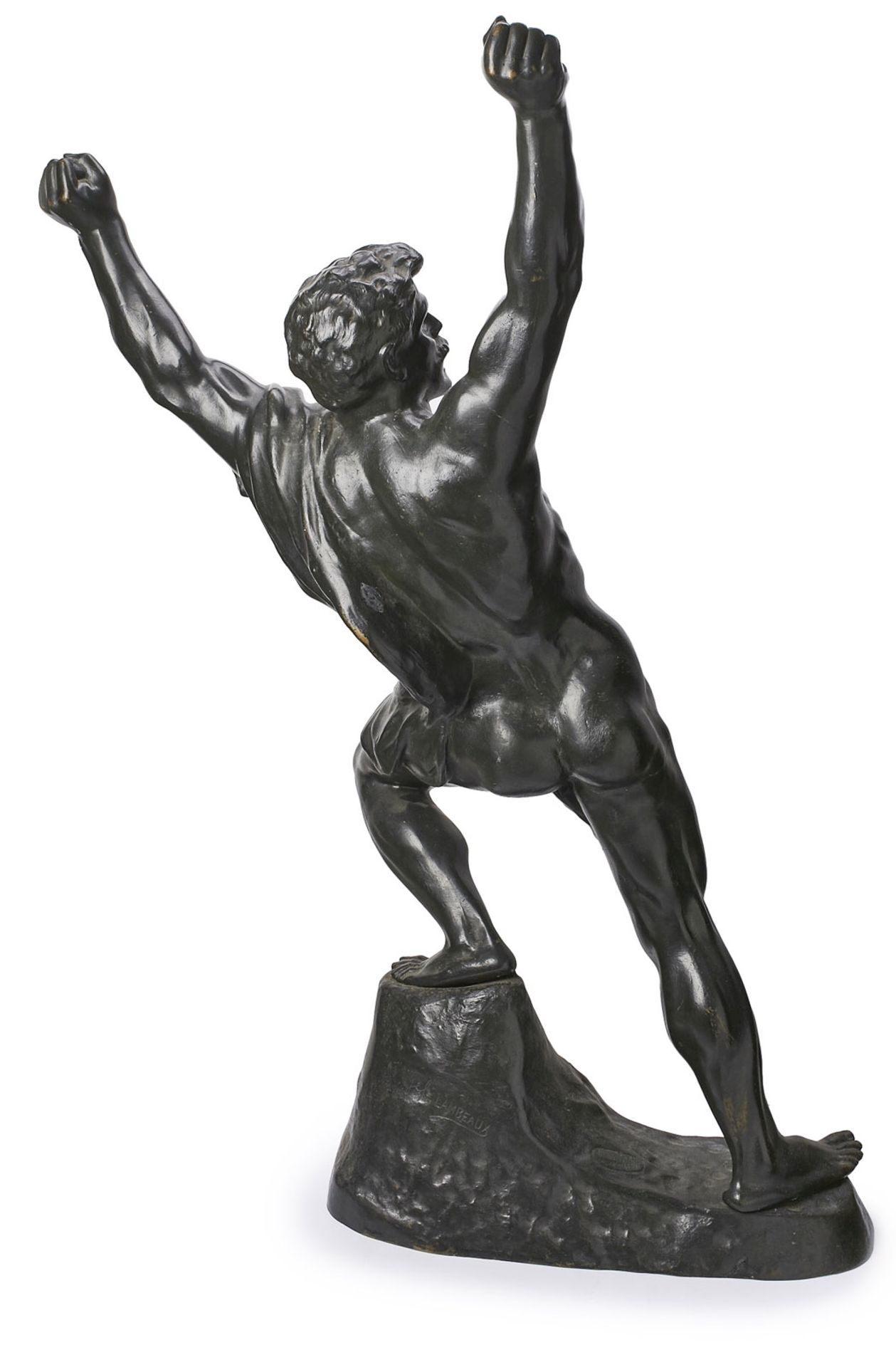 Gr. Bronze Jef Lambeaux: Siegreicher Ringer, Brüssel wohl um 1900. - Bild 2 aus 2