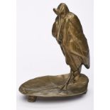 Bronze Auguste Nicolas Cain: Marabu an Schale, Jugendstil, um 1890.