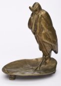 Bronze Auguste Nicolas Cain: Marabu an Schale, Jugendstil, um 1890.