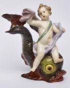 Amorette auf Delphin, Meissen um 1860.