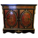 NAPOLEAN III BOULLE CABINET 19TH CENTURY with gilt-metal mounts, the rectangular top with outset