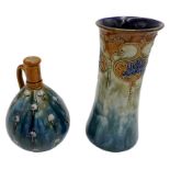 ROYAL DOULTON GLAZED STONEWARE ART NOUVEAU VASE EARLY 20TH CENTURY the flared waisted sides