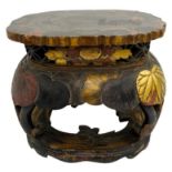 JAPANESE LACQUER STAND MEIJI PERIOD (1868-1912) of naturalistic form 29cm wide, 25cm high