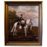 W. WASDELL TRICKET (19TH / 20TH CENTURY) DRUM HORSE OF THE 3RD KINGS OWN HUSSARS oil on board,