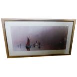 A PAIR OF LATE 19TH CENTURY HARBOUR SCENE PASTEL PICTURES, signed J. Holder, 1892, 44.5 x 101 cm