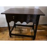 CHARLES II OAK SIDE TABLE LAST QUARTER 17TH CENTURY the rectangular top with a moulded edge, above