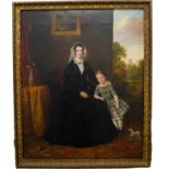 AMERICAN SCHOOL (XIX) MOTHER AND CHILD oil on canvas, gilt-frame 75cm x 61cm PROVENANCE: Private
