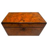 A VICTORIAN WALNUT 'HUMIDOR', of plain rectangular form with recessed brass side handles.  15 x 16 x