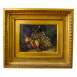 ATTRIBUTED TO OLIVER CLARE (1853-1927) STILL LIFE OF FRUIT oil on canvas, framed 29cm x 37cm high
