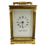 SMALL MAPPIN & WEBB BRASS CARRIAGE CLOCK 20TH CENTURY the white dial with Roman numerals and