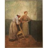 ROBERT MCGREGOR (1848-1922) BRETON HOUSEWIVES oil on canvas, bears Fine Art Society label verso 64cm