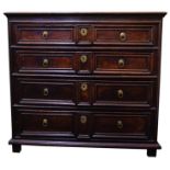 CHARLES II OAK CHEST OF DRAWERS LATE 17TH CENTURY the rectangular top above four moulded graduated