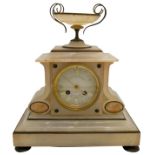 FRENCH ALABASTER MANTLE CLOCK CIRCA 1900 dial inscribed - Aux Mille Pendules, Ch. Martin Ft. B.